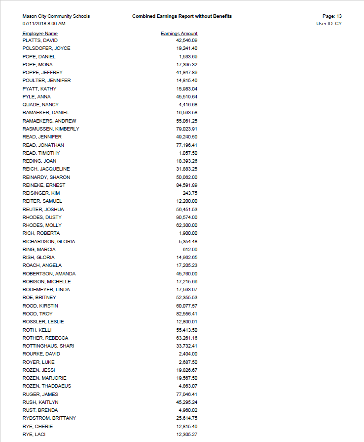 Mason City salaries